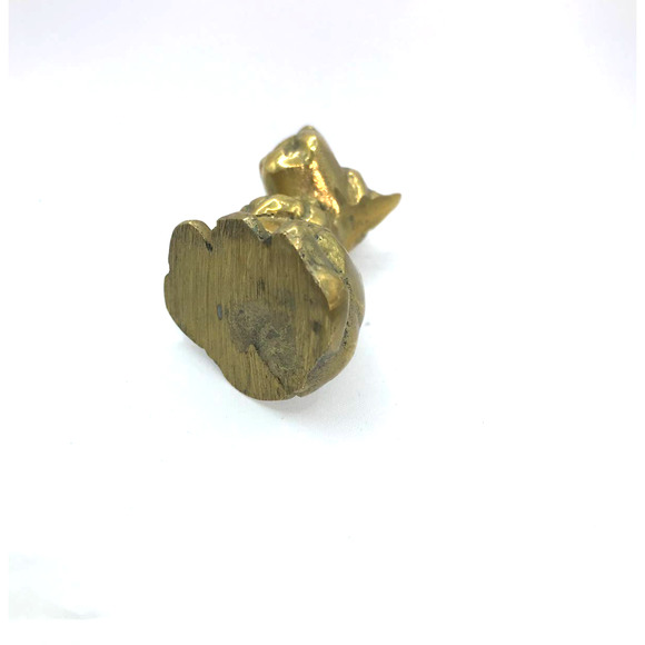 Miniature Solid Brass Scottish Terrier Figurine Sitting 2" Vintage - Picture 4 of 4